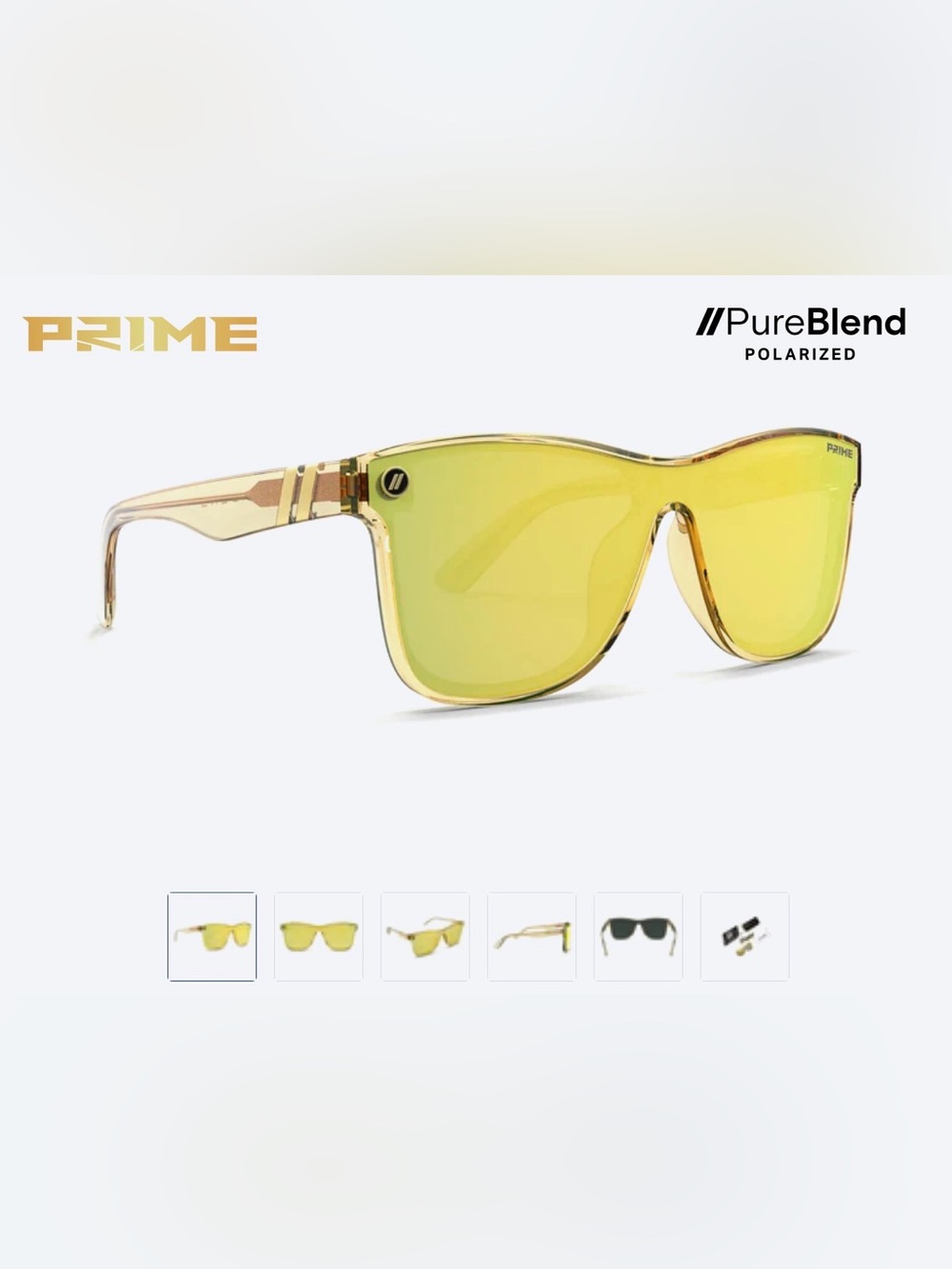 Blenders Prime PureBlend Polarized Unisex Sunglasses - Mirrored Yellow